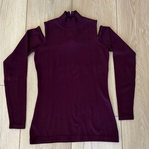 The Limited Maroon Cold Shoulder Sweater XS
